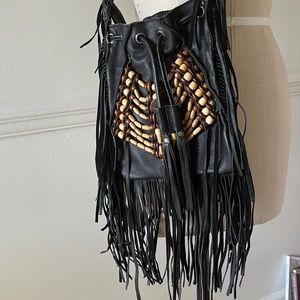 Fringe leather bag